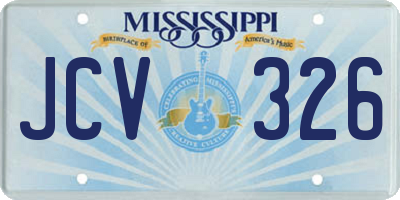 MS license plate JCV326