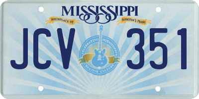 MS license plate JCV351