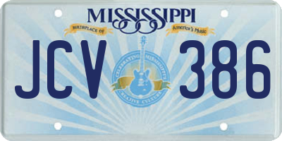 MS license plate JCV386