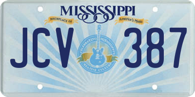 MS license plate JCV387