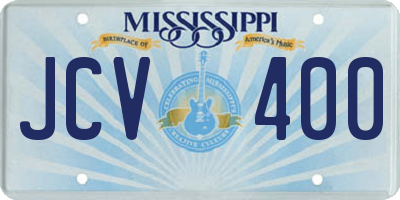 MS license plate JCV400