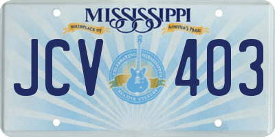 MS license plate JCV403