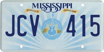 MS license plate JCV415