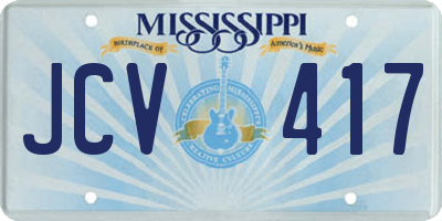 MS license plate JCV417