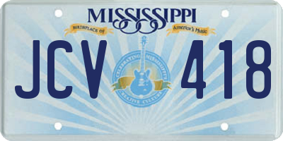 MS license plate JCV418