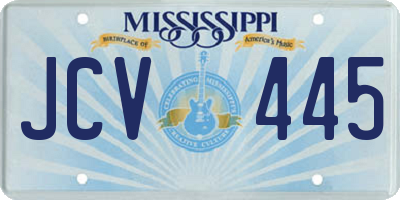 MS license plate JCV445