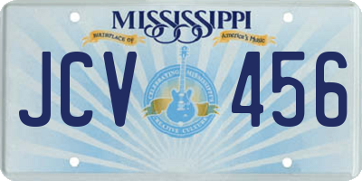 MS license plate JCV456