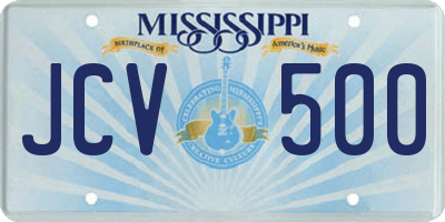 MS license plate JCV500