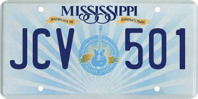 MS license plate JCV501