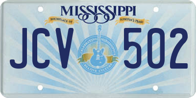 MS license plate JCV502