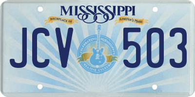 MS license plate JCV503