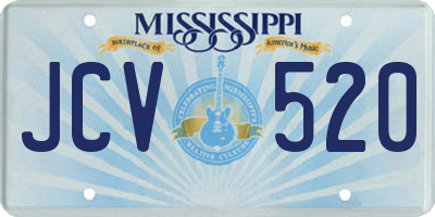 MS license plate JCV520