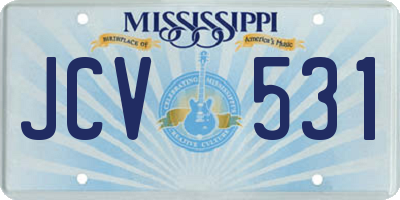 MS license plate JCV531
