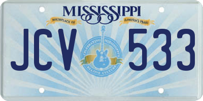 MS license plate JCV533