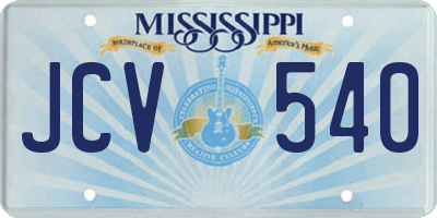 MS license plate JCV540