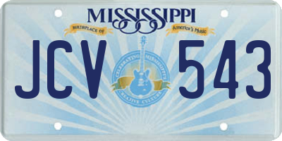 MS license plate JCV543