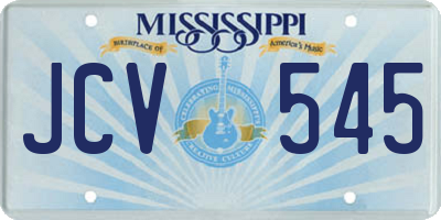MS license plate JCV545