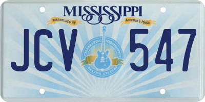 MS license plate JCV547