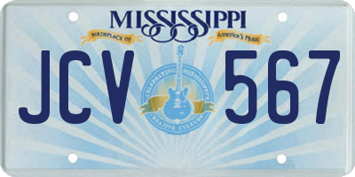 MS license plate JCV567