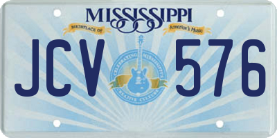 MS license plate JCV576