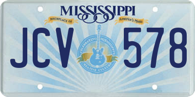 MS license plate JCV578