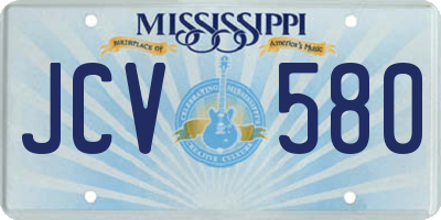 MS license plate JCV580
