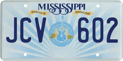 MS license plate JCV602