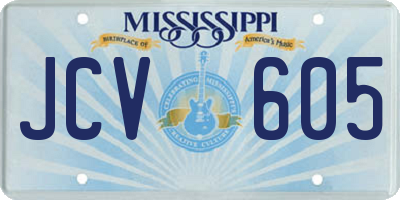 MS license plate JCV605