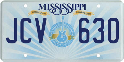 MS license plate JCV630