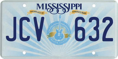 MS license plate JCV632