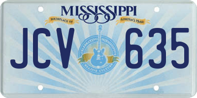 MS license plate JCV635