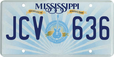 MS license plate JCV636