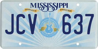 MS license plate JCV637