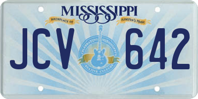 MS license plate JCV642
