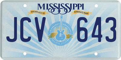 MS license plate JCV643