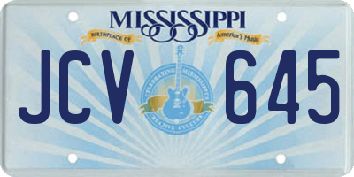 MS license plate JCV645