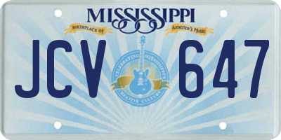 MS license plate JCV647