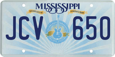 MS license plate JCV650