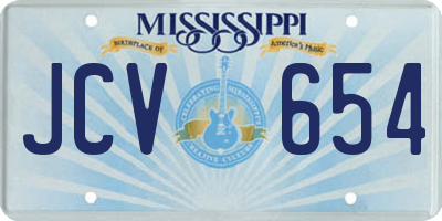 MS license plate JCV654