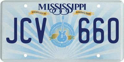 MS license plate JCV660