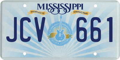 MS license plate JCV661
