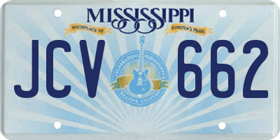 MS license plate JCV662
