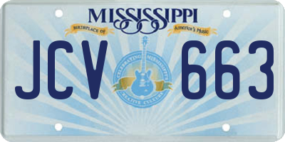MS license plate JCV663