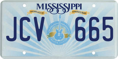 MS license plate JCV665