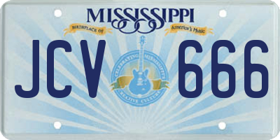 MS license plate JCV666