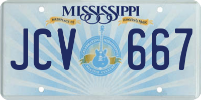 MS license plate JCV667