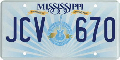 MS license plate JCV670