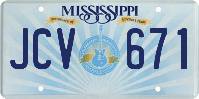 MS license plate JCV671