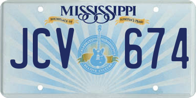 MS license plate JCV674
