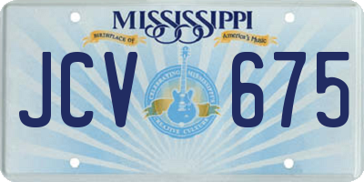 MS license plate JCV675